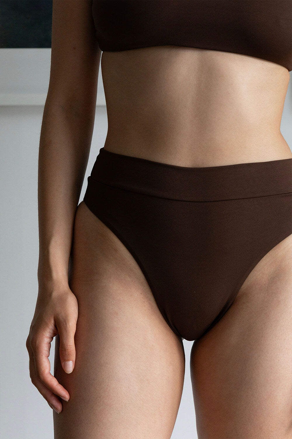 Panelled High Waist Bottom | Cacao