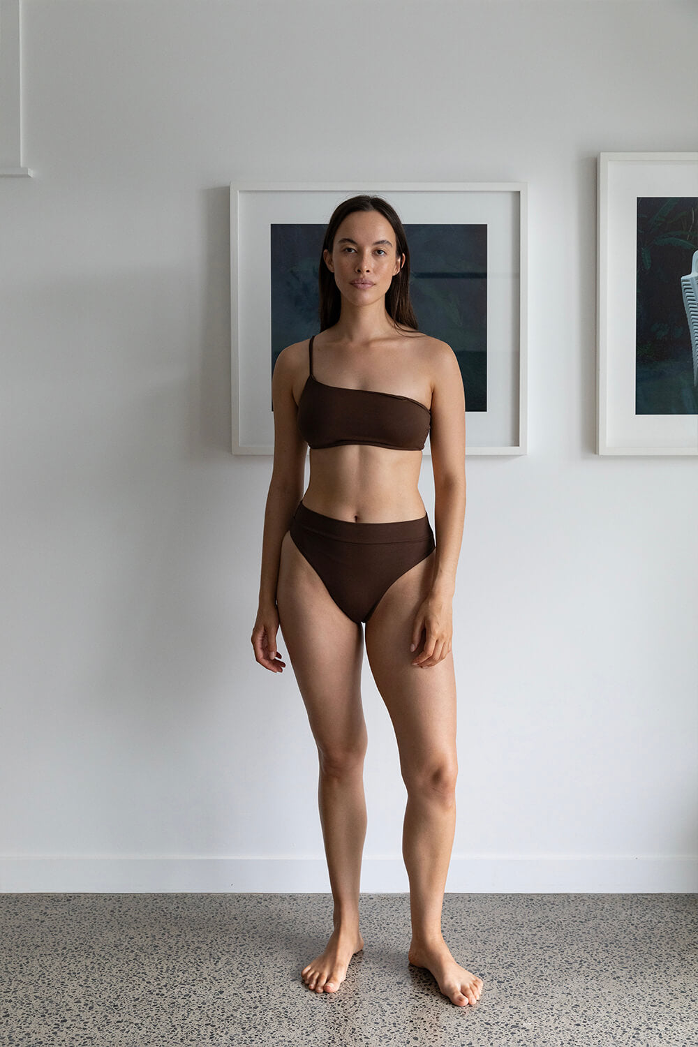 Panelled High Waist Bottom | Cacao